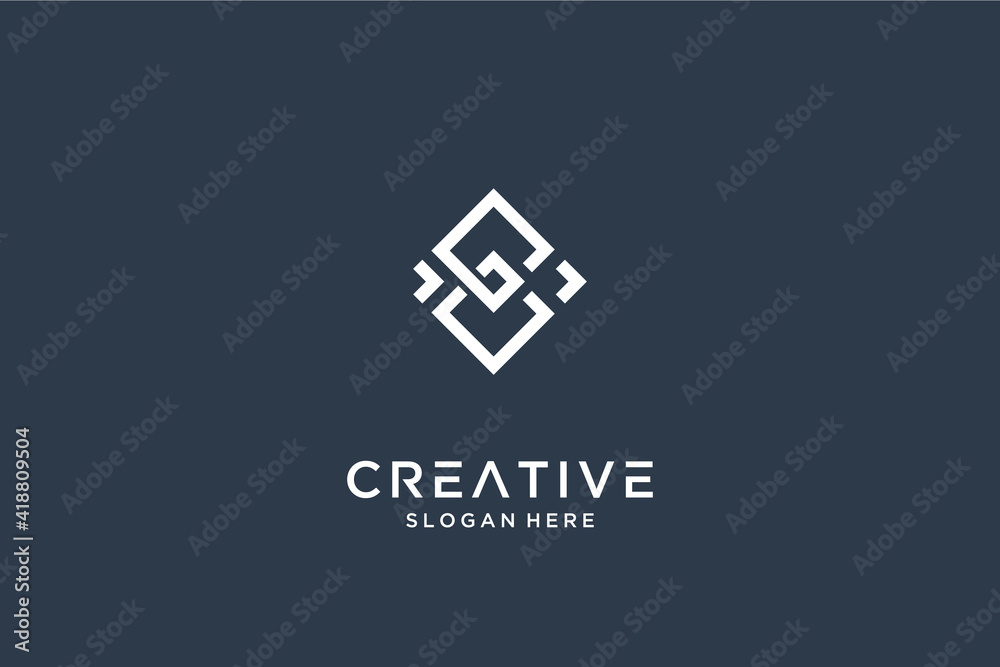 Abstract letter c logo design