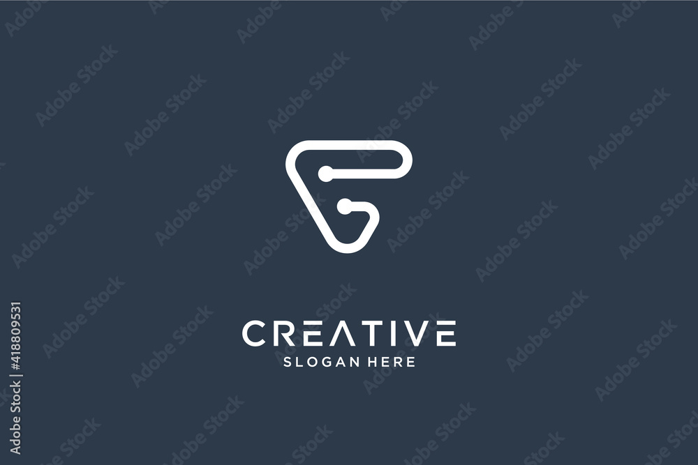 Abstract letter c logo design technology Abstract letter c logo design technology