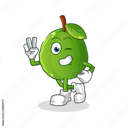 guava young boy character. cartoon mascot vector