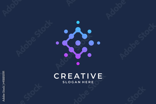Initial dot C logo design technology
