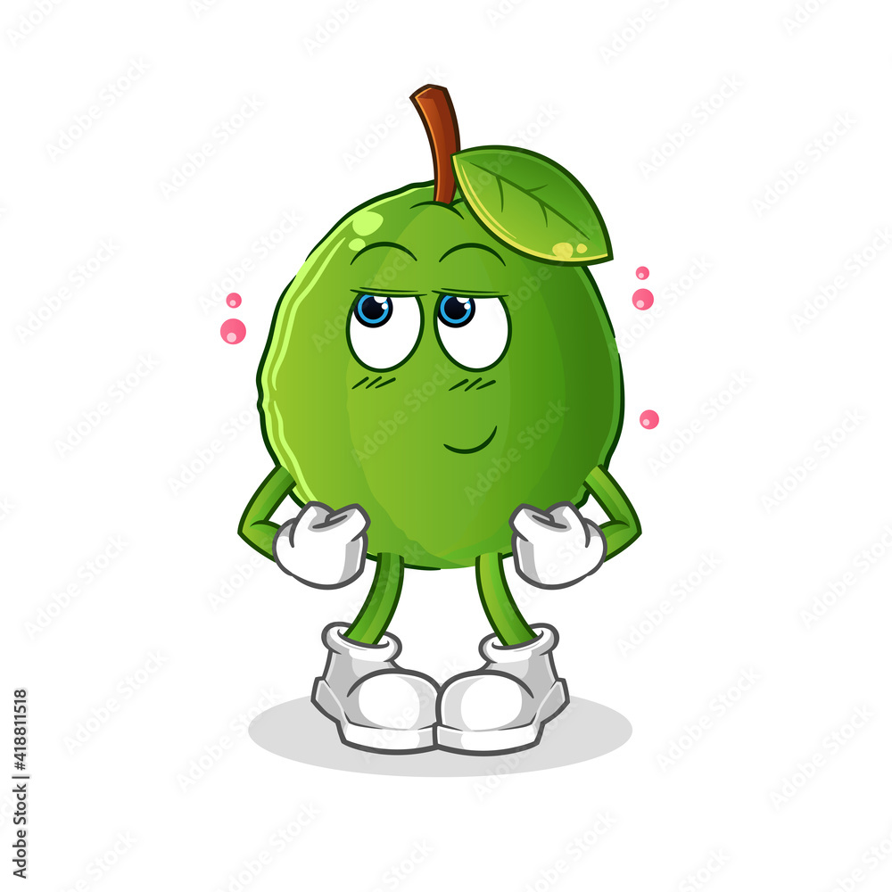 guava shy vector. cartoon character guava shy vector. cartoon character
