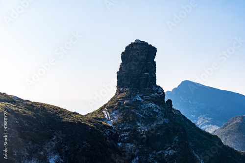 Sunny winter scenery of Fanjing Mountain, Tongren, Guizhou, China photo