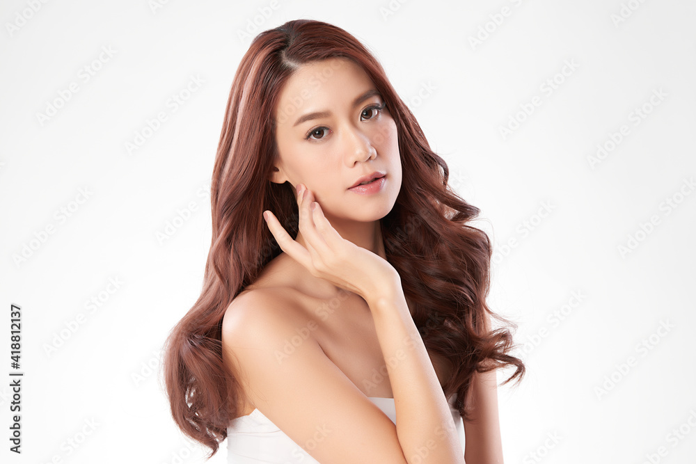 Beautiful young asian woman with clean fresh skin on white background, Face care, Facial treatment, Cosmetology, beauty and spa, Asian women portrait Beautiful young asian woman with clean fresh skin on white background, Face care, Facial treatment, Cosmetology, beauty and spa, Asian women portrait