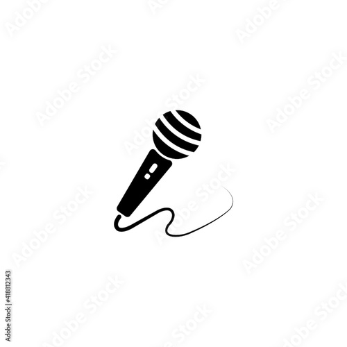 simple sound microphone icon vector logo