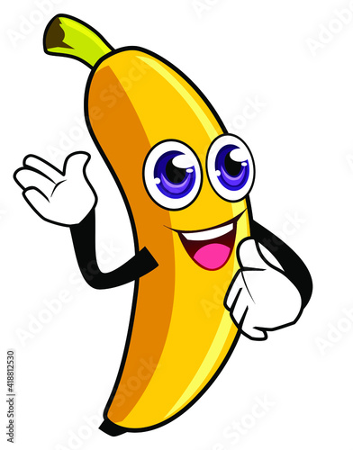 banana mascot cartoon in vector