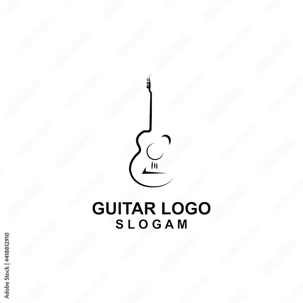 simple cool music guitar vector icon logo simple cool music guitar vector icon logo