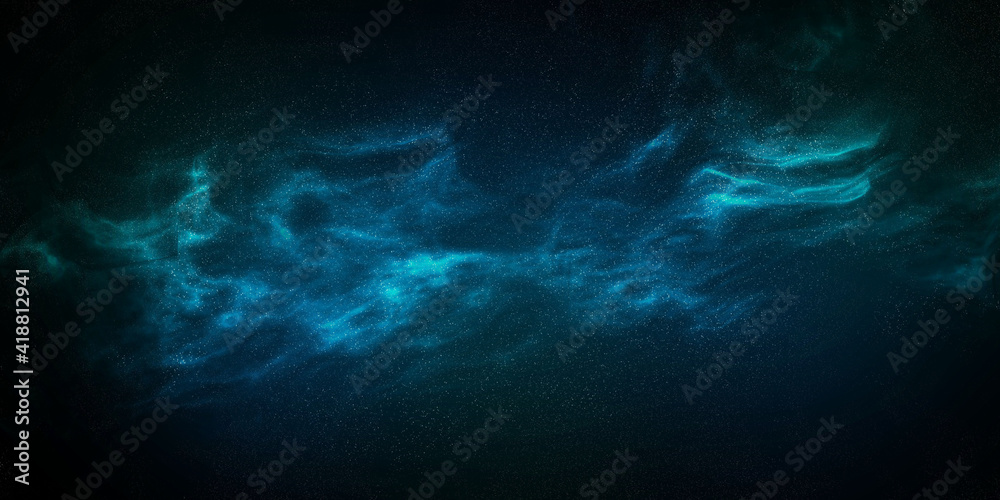 Fototapeta premium Blue Nebula galaxy background 