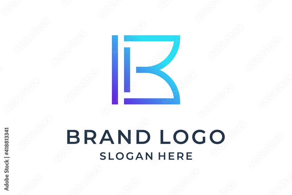 Minimalist elegant Letter B logo design
