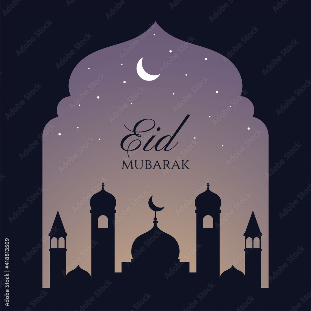 Eid mubarak template design. - Vector.