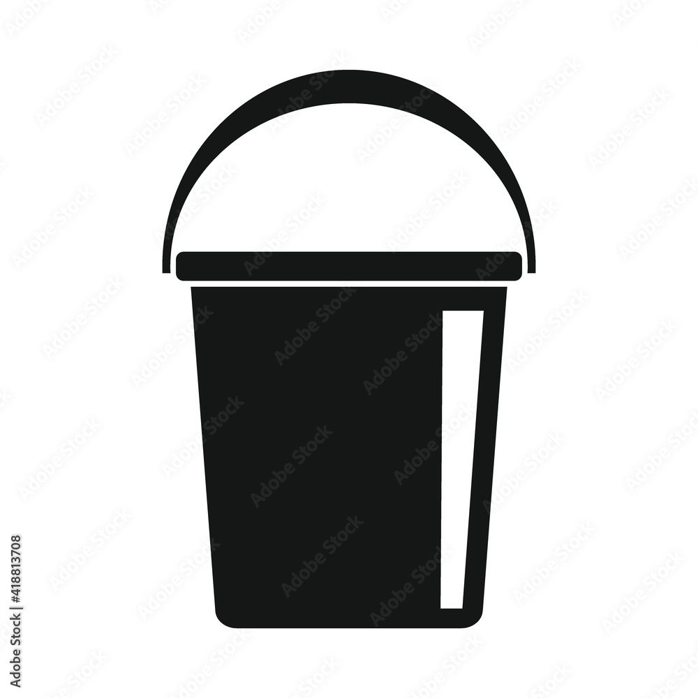 Modern plastic bucket black simple icon Modern plastic bucket black simple icon