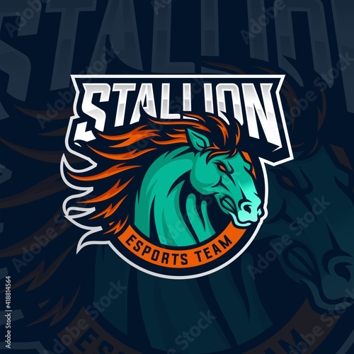 Stallion Mascot Esports Vector Illustration