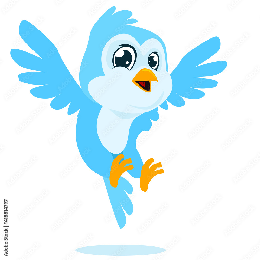 blue bird mascot cartoon in vector blue bird mascot cartoon in vector