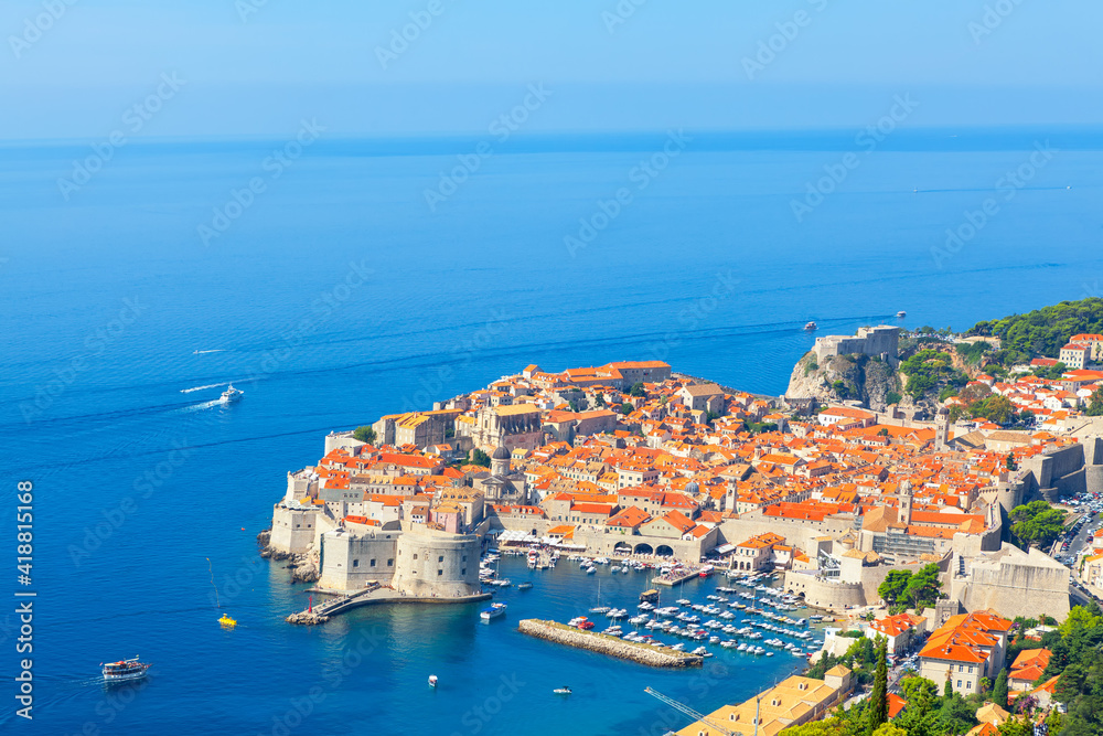 Dubrovnik Old Town situated on the Adriatic Sea coast in Croatia 