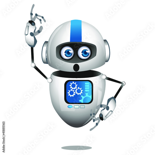 robot android, mascot cartoon in vector