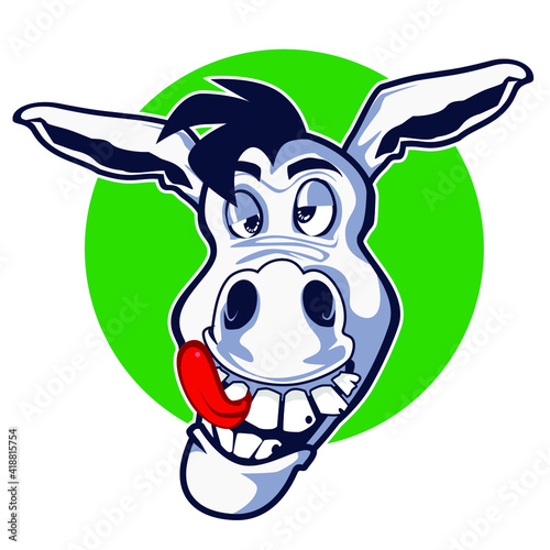 donkey head animal mascot cartoon in vector