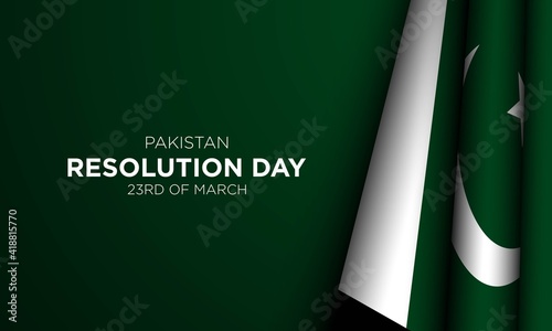 Pakistan Resolution Day Background Design. 23rd of March. Vector Illustration.