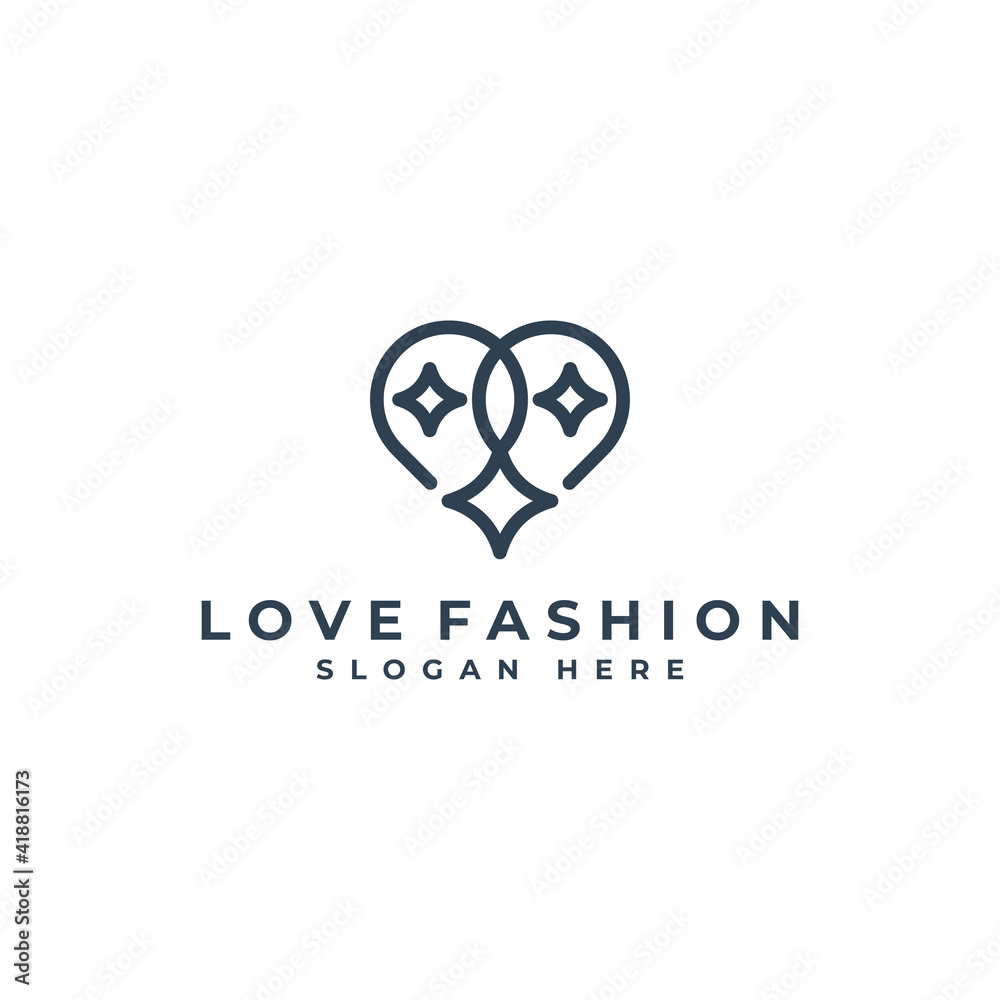 heart line art logo for fashion business. love icon symbol logotype heart line art logo for fashion business. love icon symbol logotype