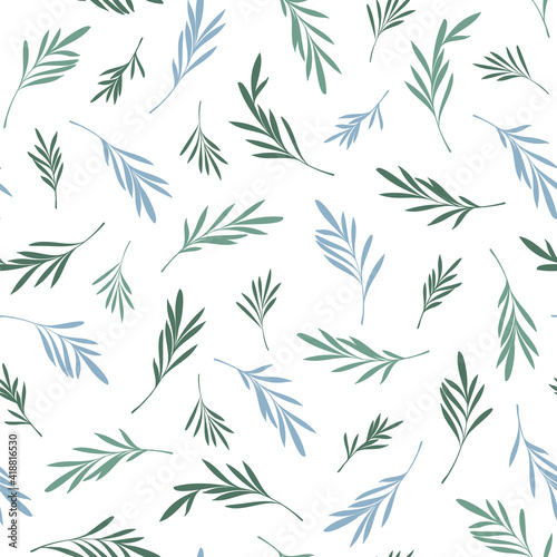 Seamless and abstract leaf illustration pattern 