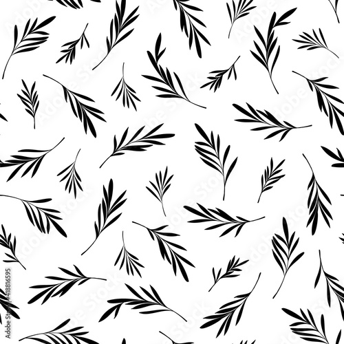 Fototapeta Naklejka Na Ścianę i Meble -  Seamless and abstract leaf illustration pattern,