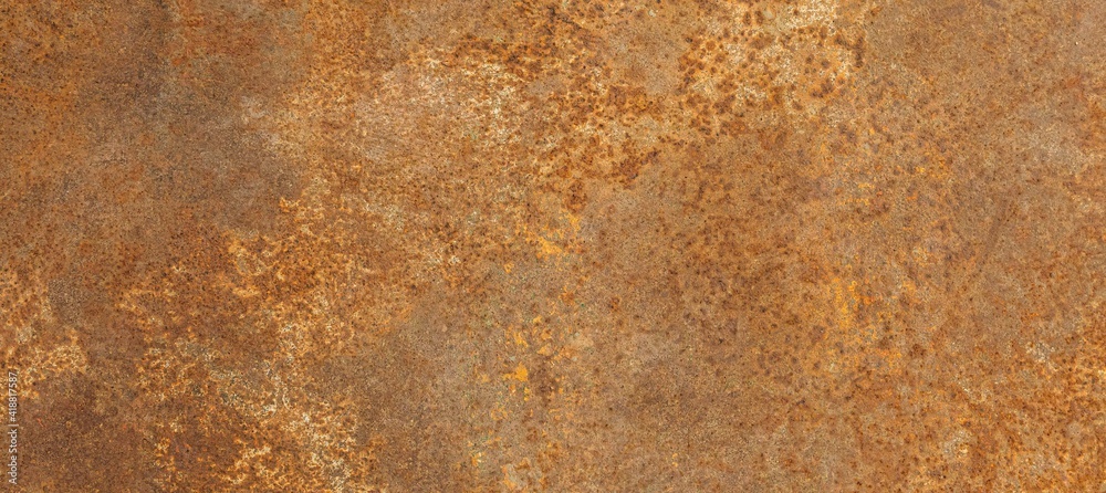 Panorama of Rusty iron fence or Rusty iron wall  pattern and background seamless
