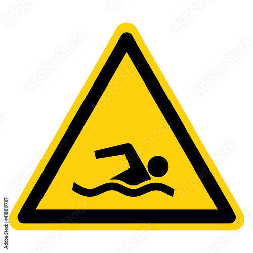 Swimming Area Symbol Sign ,Vector Illustration, Isolate On White Background Label. EPS10
