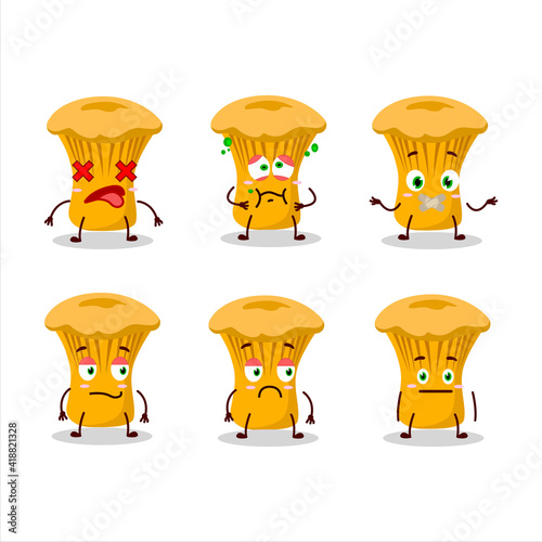 Chanterelle cartoon in character with nope expression