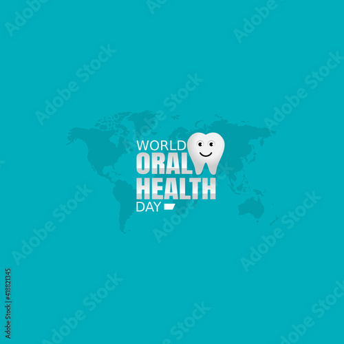 vector graphic of world oral health day good for world oral health day celebration. flat design. flyer design.flat illustration.