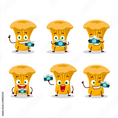 Photographer profession emoticon with chanterelle cartoon character