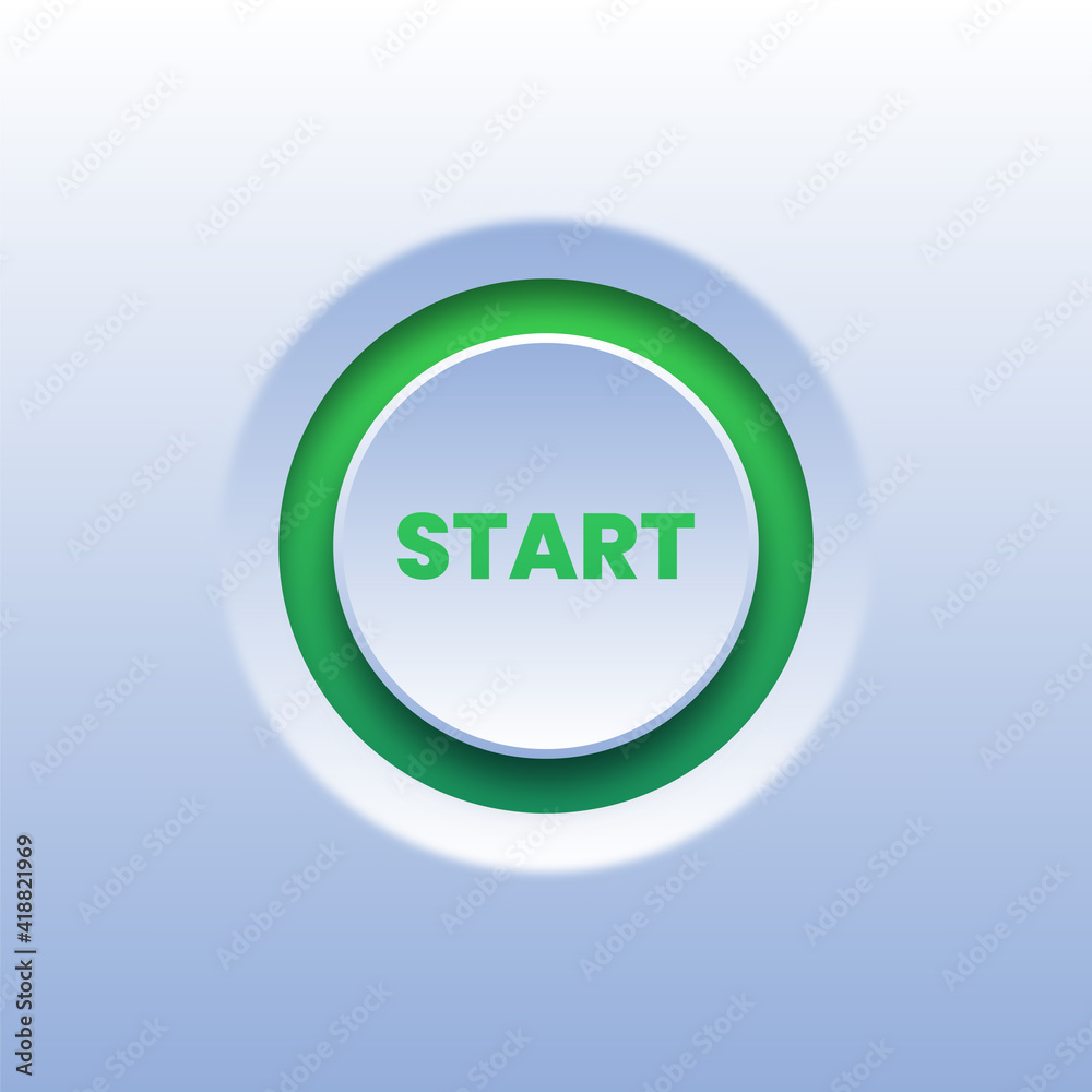 3D Red Start Push Button on White Background 3D Red Start Push Button on White Background