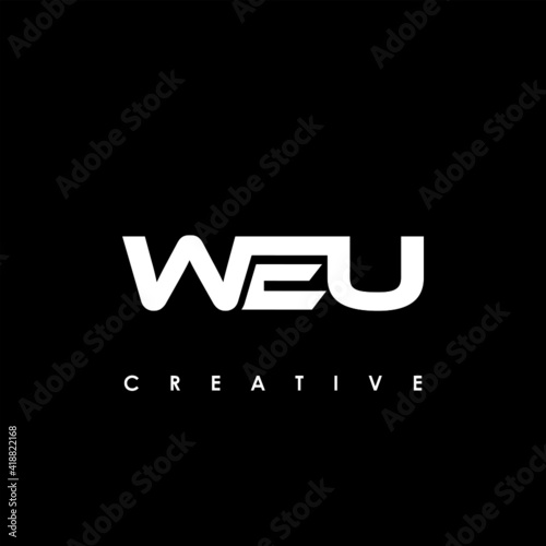 WEU Letter Initial Logo Design Template Vector Illustration