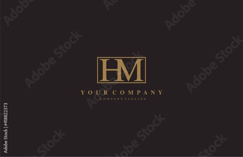 Abstract Beauty Letter HM Logo Design