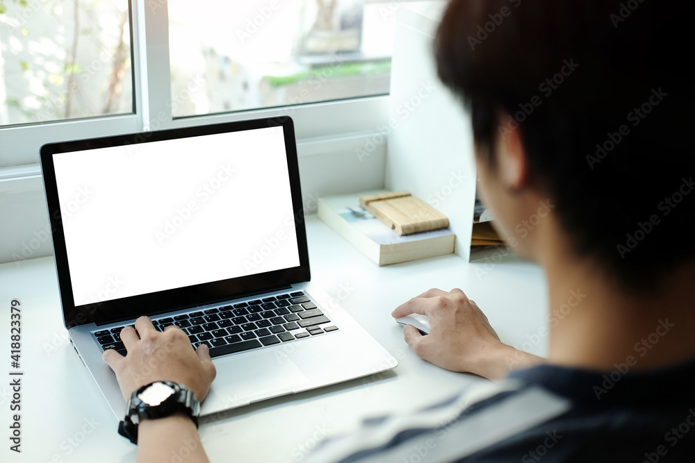 Mock up Copy Space Blank Screen Concept Business Working on Laptop. Mock up Copy Space Blank Screen Concept Business Working on Laptop.