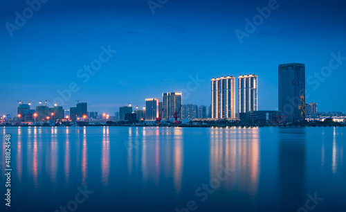 Night view of Shantou City  Guangdong Province  China