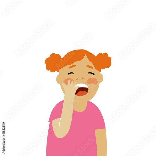 Little children cry. Vector flat illustration of children's emotions and bullying at school