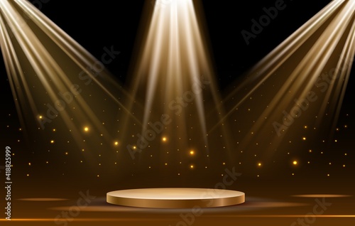 Iluminated gold podium