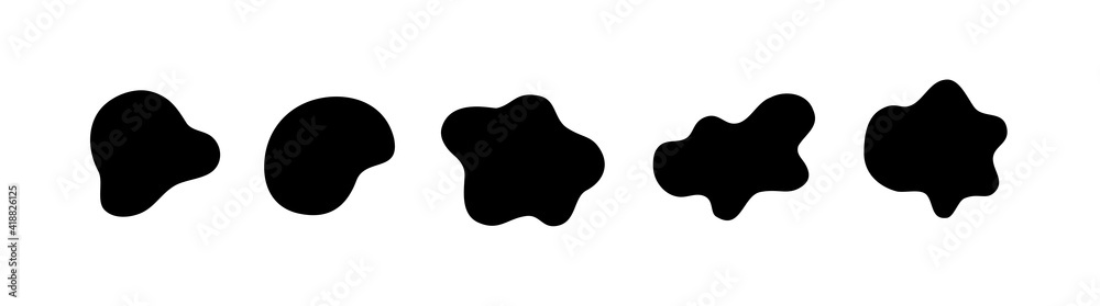 Abstract fluid shapes vector set, simple water forms