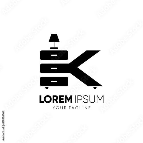 Letter K Cabinet Logo Design Vector
