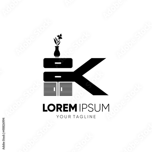 Letter K Cabinet Logo Design Vector