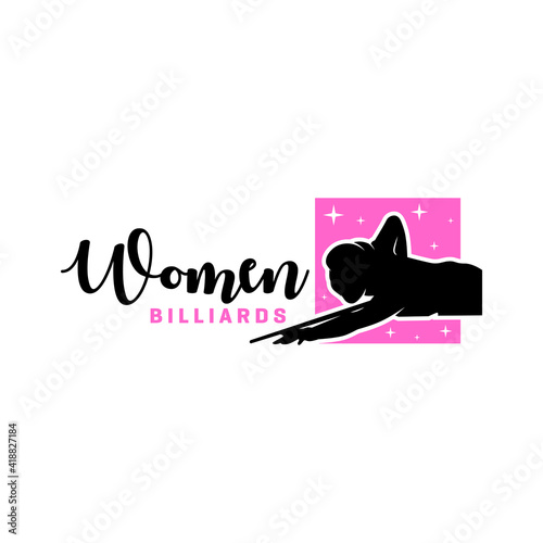 Women's billiards sport modern logo
