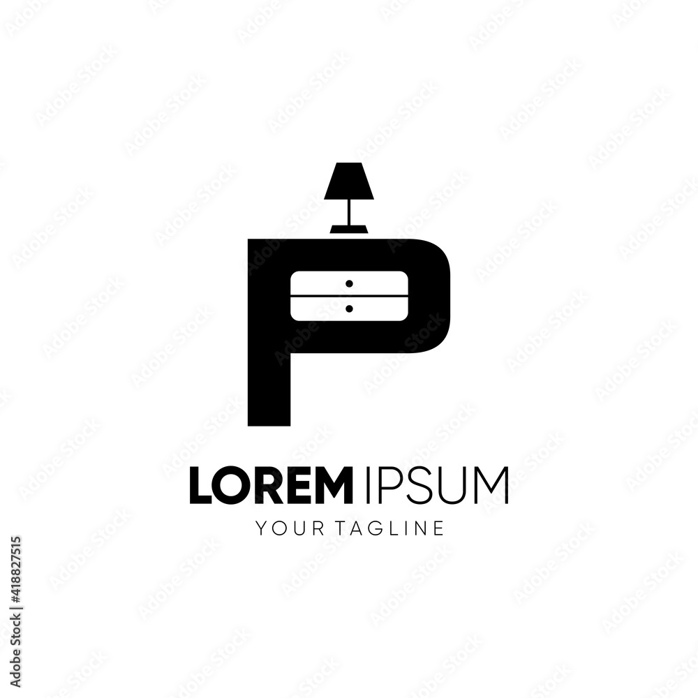 Letter P Cabinet Logo Design Vector Letter P Cabinet Logo Design Vector