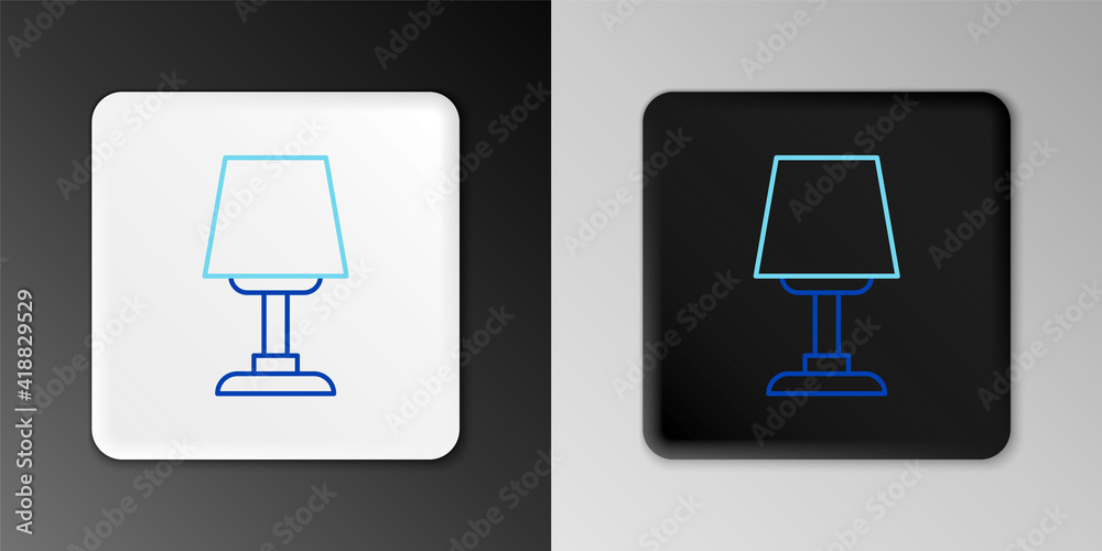 Line Table lamp icon isolated on grey background. Desk lamp. Colorful outline concept. Vector.