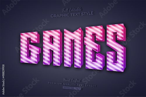 Games Candy Gradient 3D Editable Text Effect Font Style