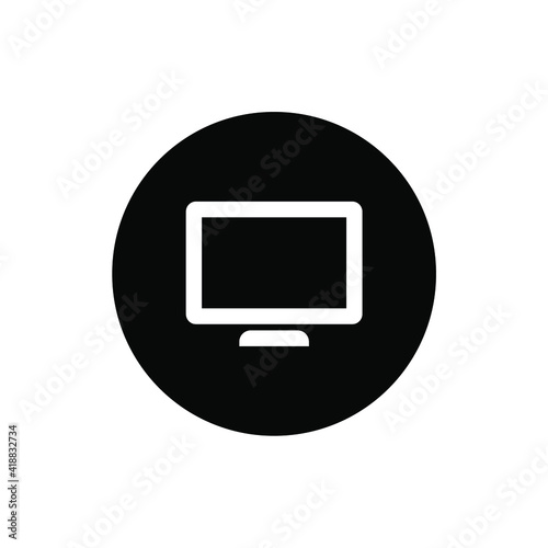 vector icon of a monitor with black color