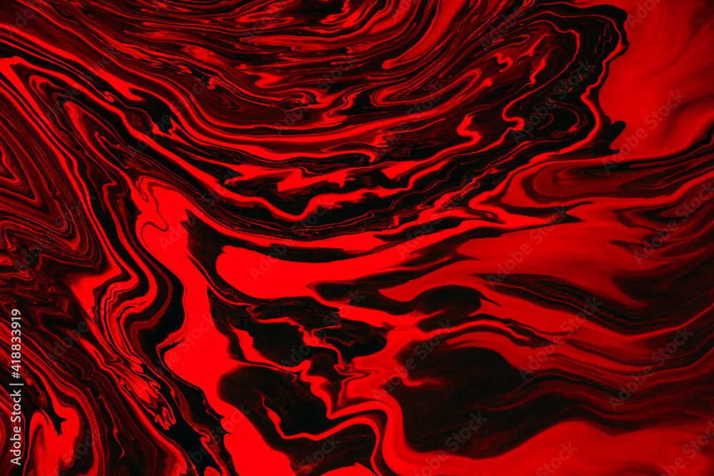 Fluid art texture. Background with abstract iridescent paint effect. Liquid acrylic picture with artistic mixed paints. Can be used for baner or wallpaper. Orange, red and black overflowing colors Fluid art texture. Background with abstract iridescent paint effect. Liquid acrylic picture with artistic mixed paints. Can be used for baner or wallpaper. Orange, red and black overflowing colors