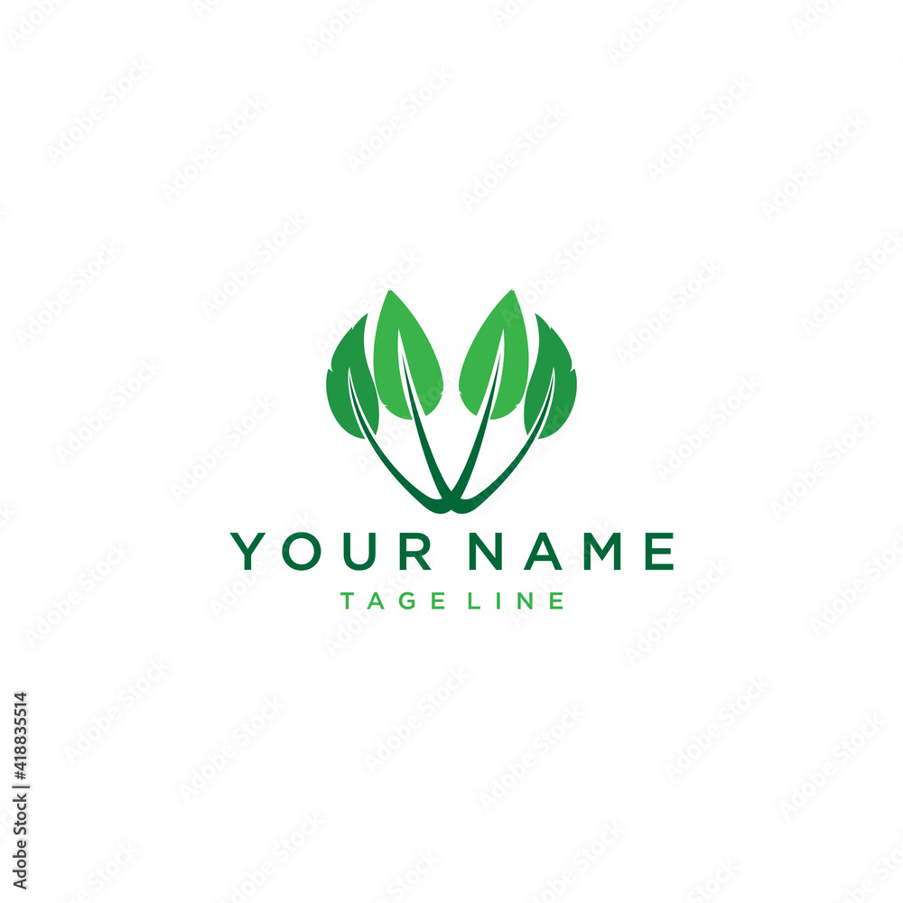 Living Environment Design. vector abstract green leaf logo icon. Landscape, garden, plant, nature and ecology vector logo design. Logotype concept icon.