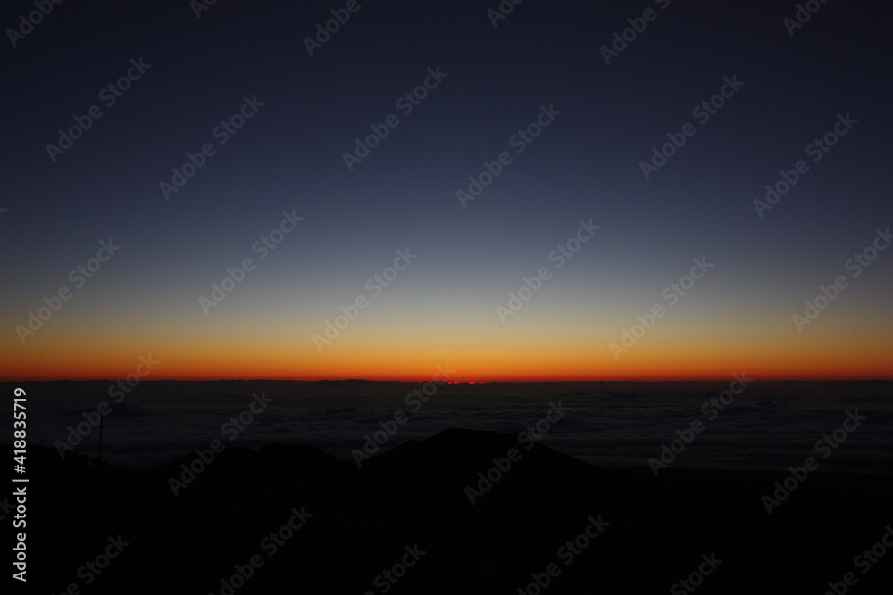 Mesmerizing view of sunrise at Mauna Kea in Big Island Hawaii USA
