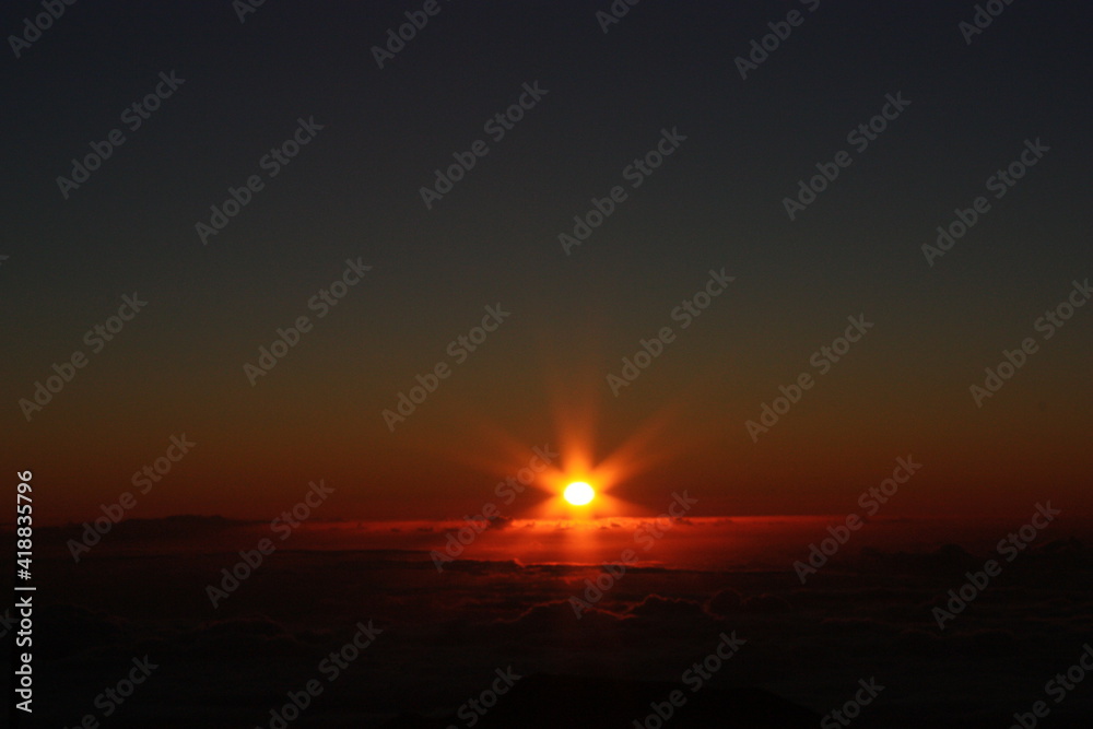 Mesmerizing view of sunrise at Mauna Kea in Big Island Hawaii USA
