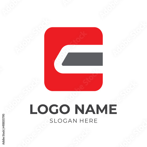 letter C logo in square design flat red and grey color style Free Download letter C logo in square design flat red and grey color style - GFXLoad