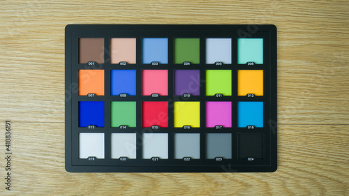 The color chart board  for calibration  white balance camera. photo