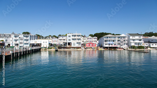 Mackinac Island in Michigan is a premiere vacation destination. The waterfront is a quaint tourist area. © khalid